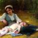Young Mother and Sleeping Child